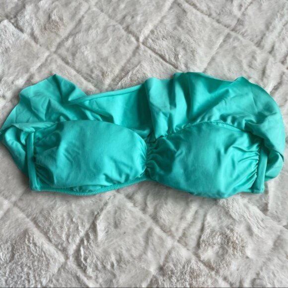 Victoria's Secret | Aqua Strapless Flounce Bikini Top | Size Medium - Picture 3 of 11